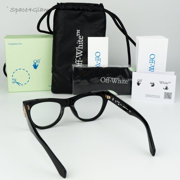 Off-White Men Eyeglasses Black Blue Block Cat Eye STYLE 4 AF 11000 BRAND NEW - Picture 9 of 10